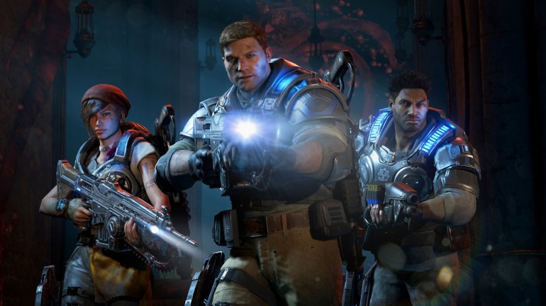 The three main characters in the game featured in one of the cinematic marketing graphics found on various online stores.