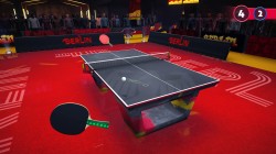 An in-game screenshot of one of the virtual table tennis arenas based in Berlin, Germany.